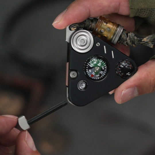 The Nexor:7-in-1 Outdoor EDC Tool & Compass Keychain