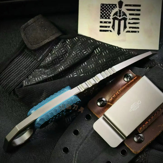 Claw forge tactical edc knife in hand with premium G10 handle