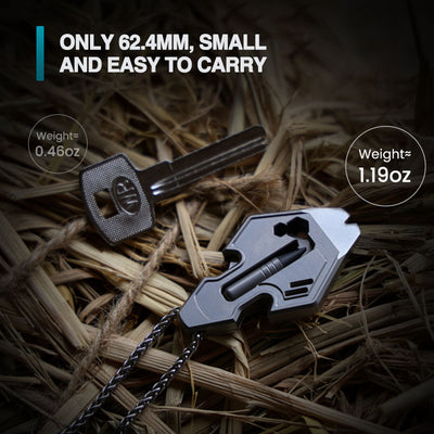 The Flounder 2.0: 13-in-1 Titanium EDC Multitool Pendant