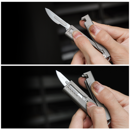 TiRoto: EDC Utility Knife with GR5 Titanium and #24 Blades.