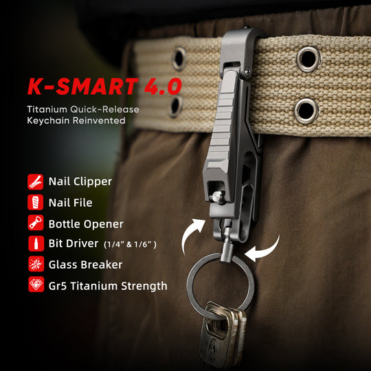 K-Smart 4.0 - Titanium Quick-Release Keychain Reinvented