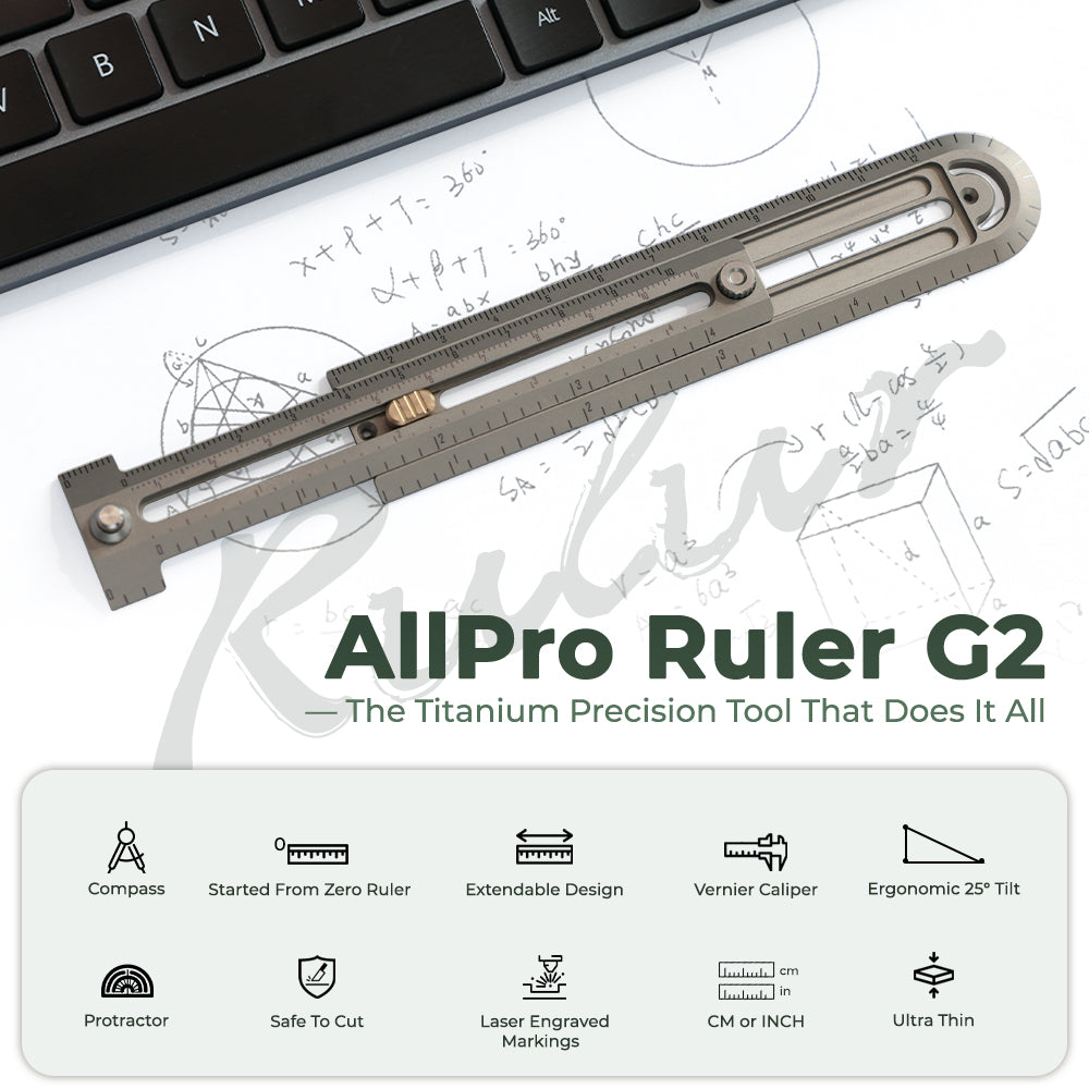 AllPro Ruler G2|Titanium EDC Measuring Tool That Does It All