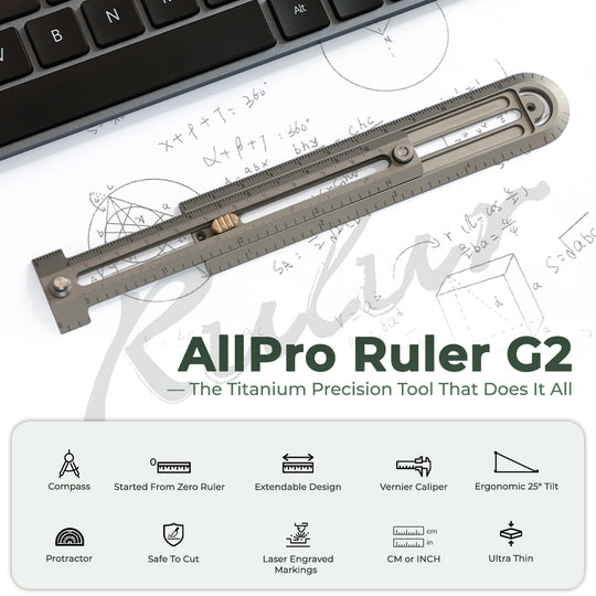 AllPro Ruler G2|Titanium EDC Measuring Tool That Does It All