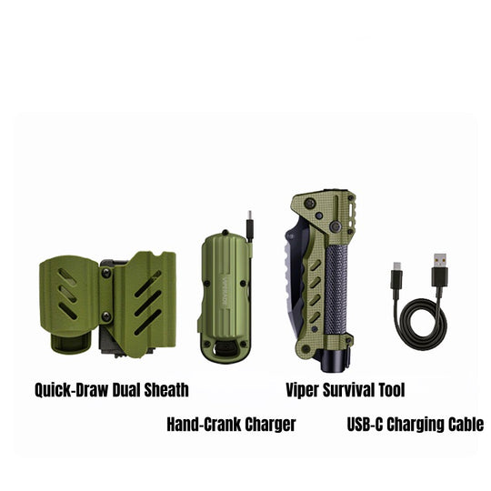 Viper EDC Survival Tool Kit - Tactical Multi-Tool with Knife, Lighter, and Flashlight