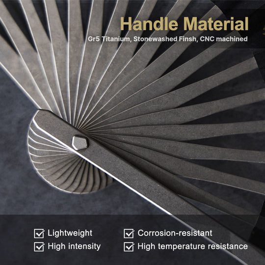 The Galaxy: Titanium EDC Kung Fu Folding Fan// Emergency Tool
