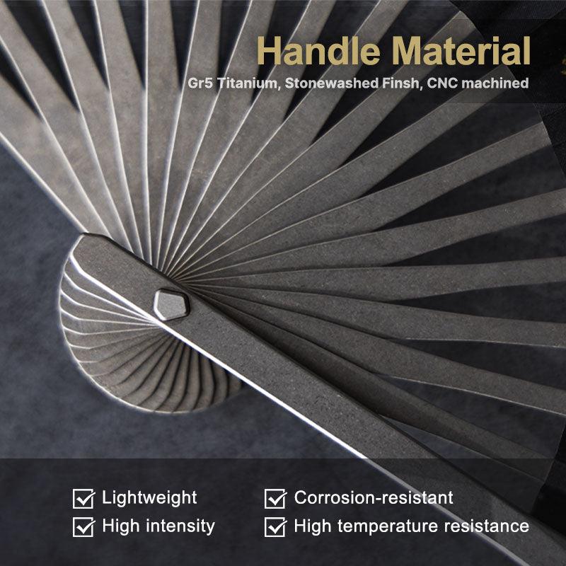 The Galaxy: Titanium EDC Kung Fu Folding Fan// Emergency Tool