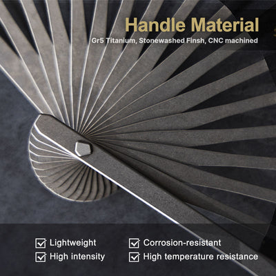 The Galaxy: Titanium EDC Kung Fu Folding Fan// Emergency Tool