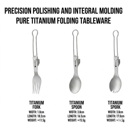 Apex Titanium Folding Cutlery Set | Anti-Corrosion & Ultralight