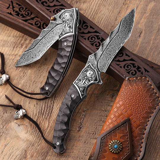Sky Blade : Damascus steel outdoor knife