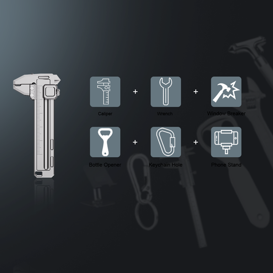 TiCal Pro - Sandblasted Titanium Mini Caliper for EDC Perfection.