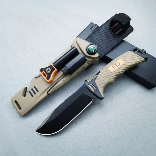 Vanguard Fixed Blade Survival Knife - 8Cr13Mov Stainless Steel Bushcraft Tool with Non-Slip Ergonomic Grip