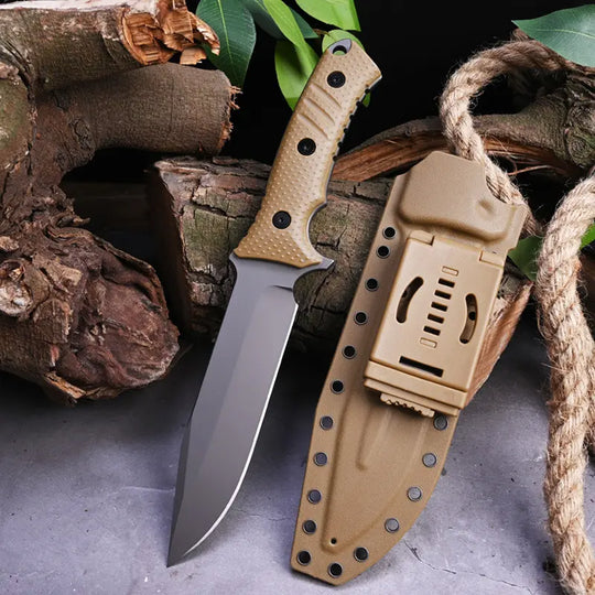 Apex Survivalist: Heavy-Duty Fixed Blade Tactical Knife with Multi-Mount Sheath