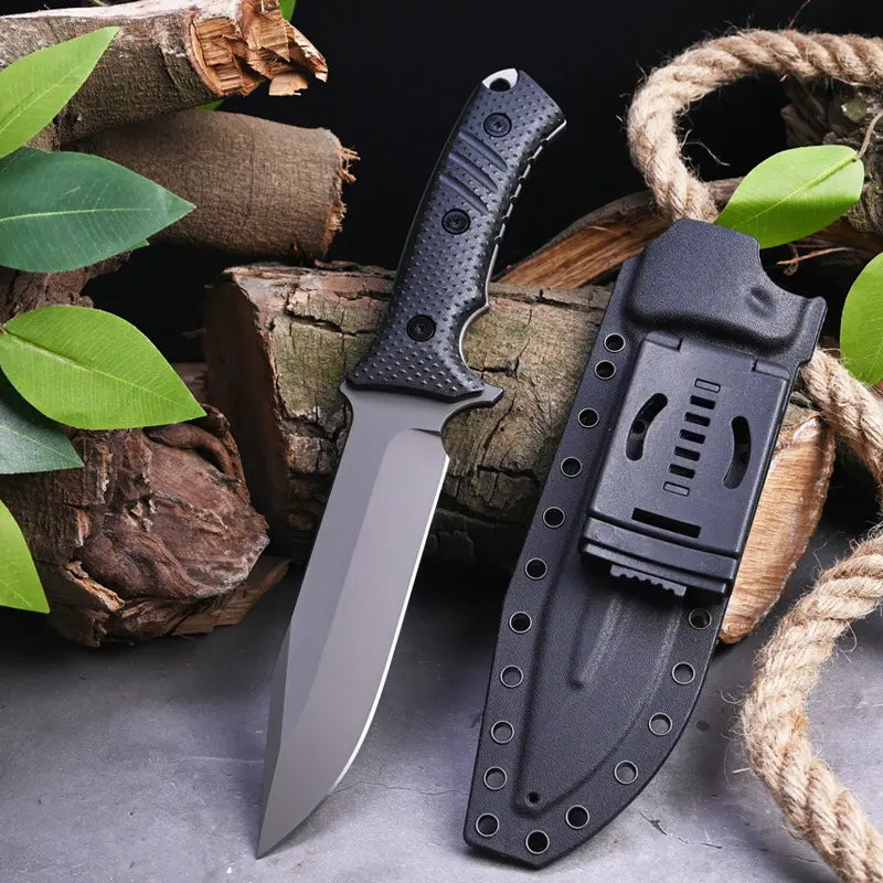 Apex Survivalist: Heavy-Duty Fixed Blade Tactical Knife with Multi-Mount Sheath