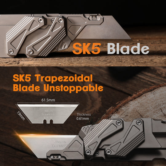 SyncraBlade: Titanium EDC Knife with Linked Slide-Action