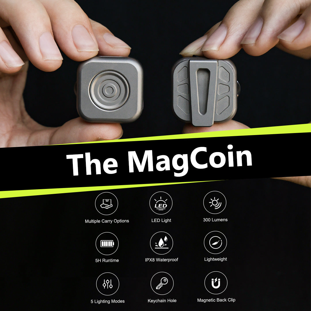 MagCoin: Titanium Magnetic Quick-Release Micro Flashlight