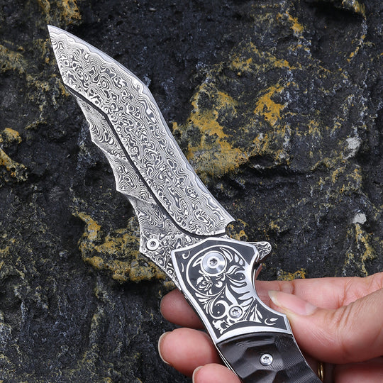 Sky Blade : Damascus steel outdoor knife