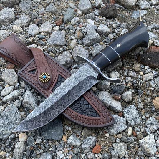 Solar Abyss: Premium 9Cr18Mov EDC Knife | Ebony Wood Handle