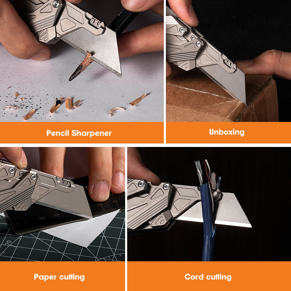 SyncraBlade: Titanium EDC Knife with Linked Slide-Action