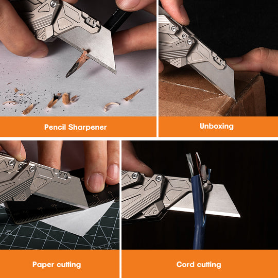 SyncraBlade: Titanium EDC Knife with Linked Slide-Action
