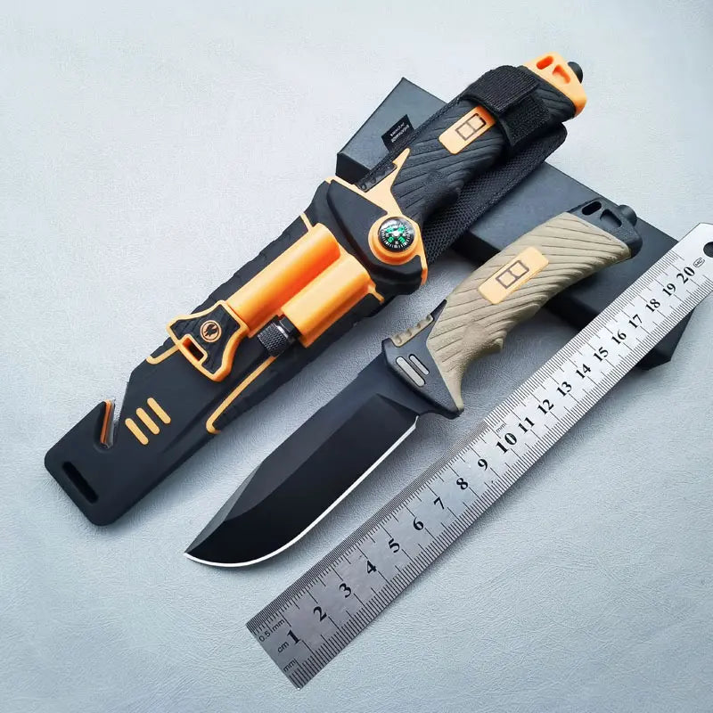 Vanguard Fixed Blade Survival Knife - 8Cr13Mov Stainless Steel Bushcraft Tool with Non-Slip Ergonomic Grip