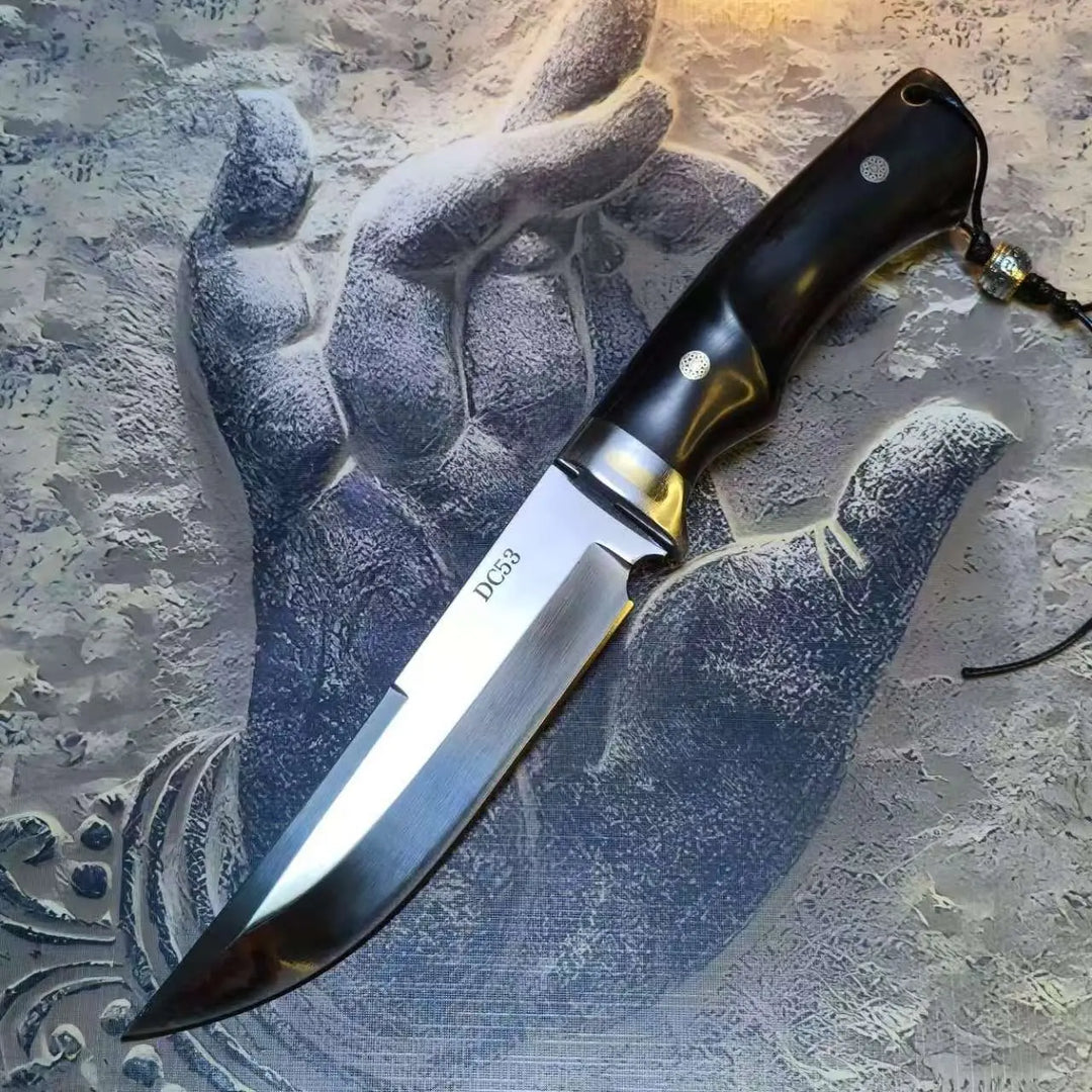 Evening Breeze - DC53 Tactical Straight Knife With Ergonomic Ebony Handle