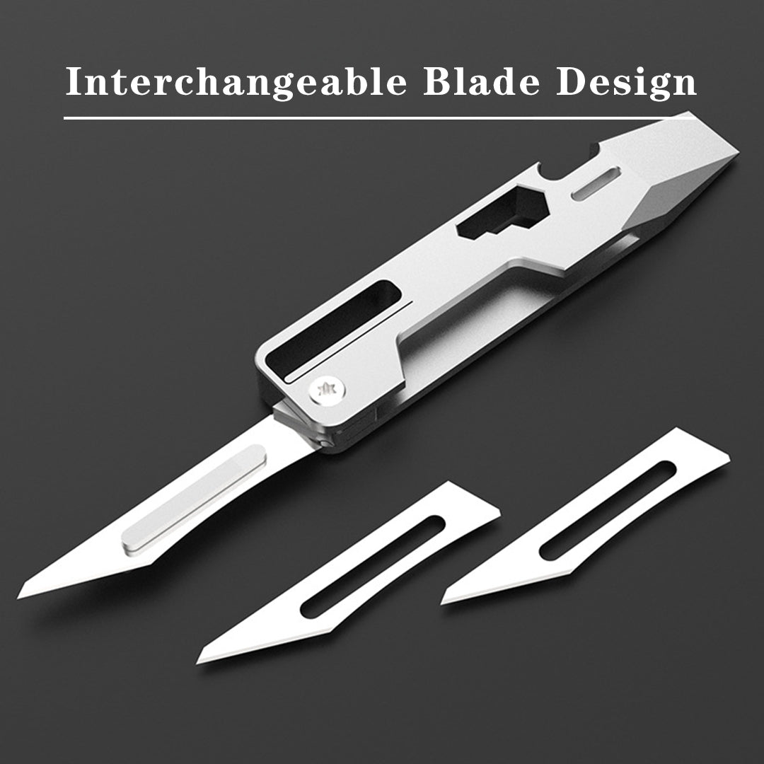 The Baton: 9-in-1 Titanium EDC Pocket Tool Keychain Folding Knife