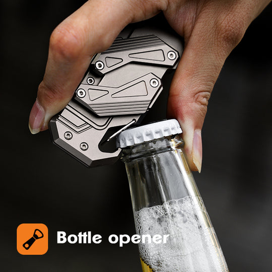 SyncraBlade: Titanium EDC Knife with Linked Slide-Action