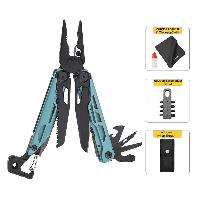 Solar Chase Pliers | 14-in-1 Tactical Multitool with Fire Starter & Saw | Heavy Duty 420 Steel for Survival & EDC