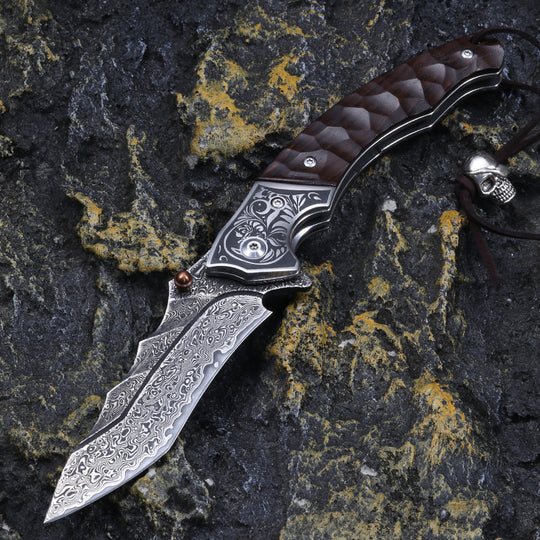 Sky Blade : Damascus steel outdoor knife