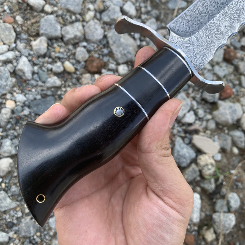 Solar Abyss: Premium 9Cr18Mov EDC Knife | Ebony Wood Handle