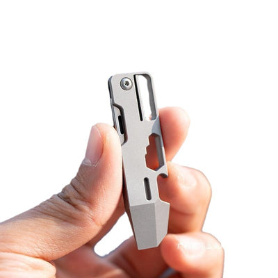 The Baton: 9-in-1 Titanium EDC Pocket Tool Keychain Folding Knife