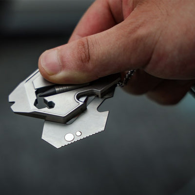 The Flounder 2.0: 13-in-1 Titanium EDC Multitool Pendant