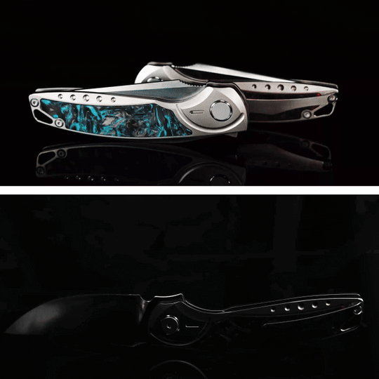 GraphiX: Ti & Carbon Folding Knife — M390/D2 Blade