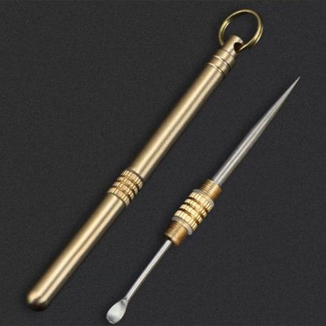 ADD-ONS: Titanium Ear Pick Toothpick Set (Brass case)