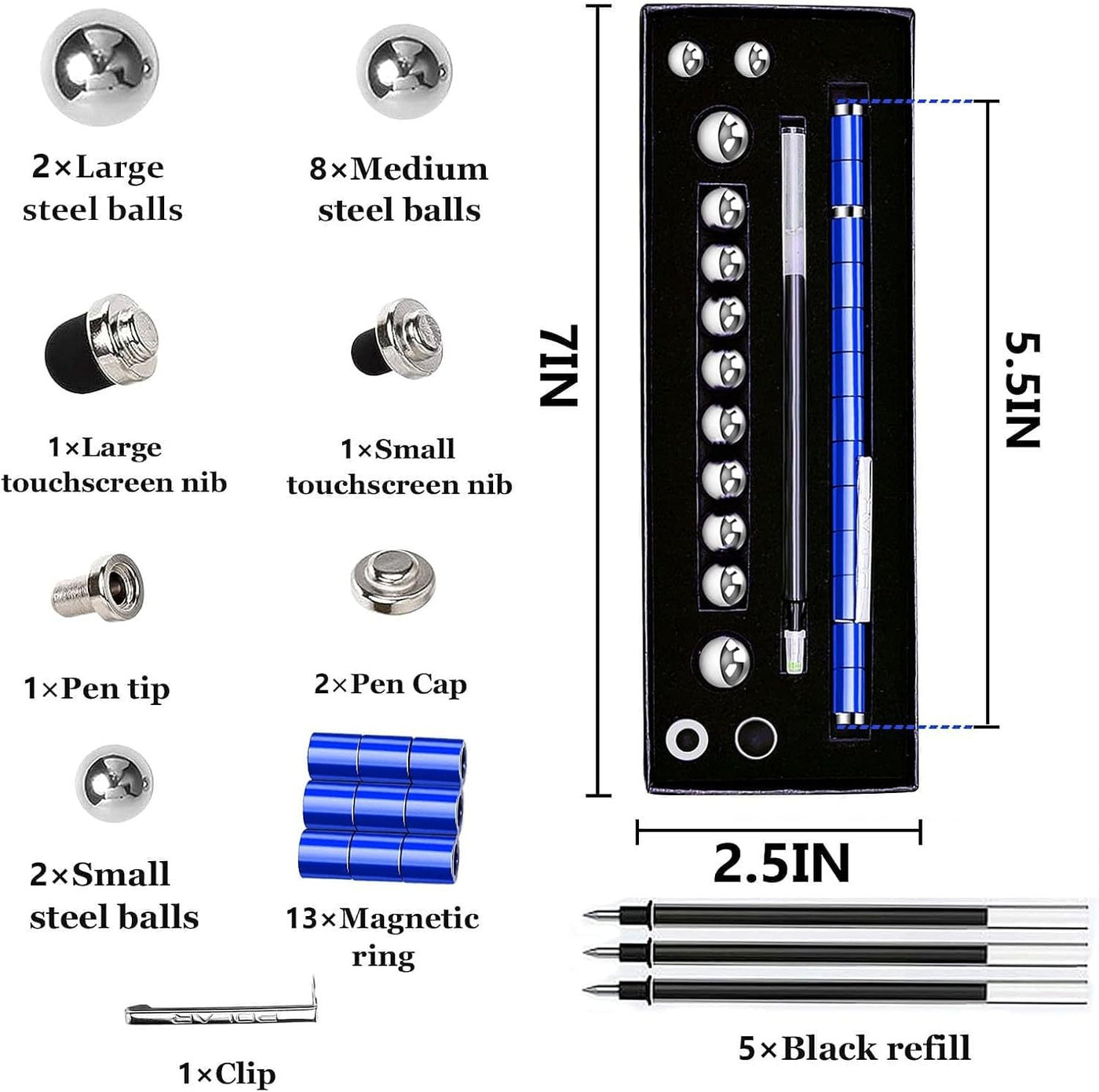 Magnetic Metal Fidget Pen-Deformable Stress Multifunctional Various of Shapes