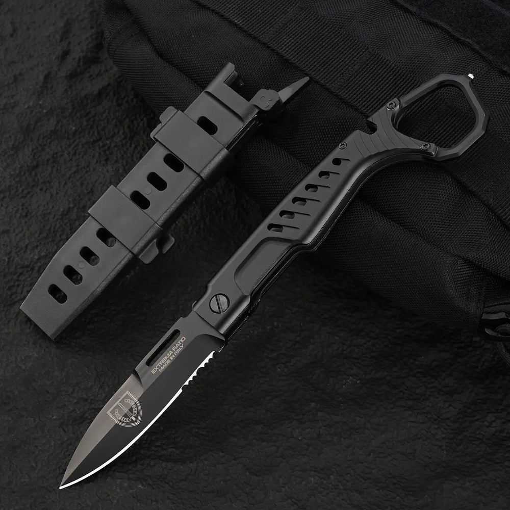 Ghost Reaver: N690 Tactical Folding Knife with Finger Ring