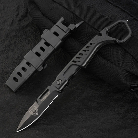 Ghost Reaver: N690 Tactical Folding Knife with Finger Ring