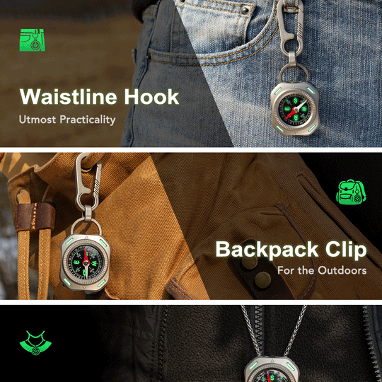 CompaX — A Titanium Compass with Multiple Carry Options