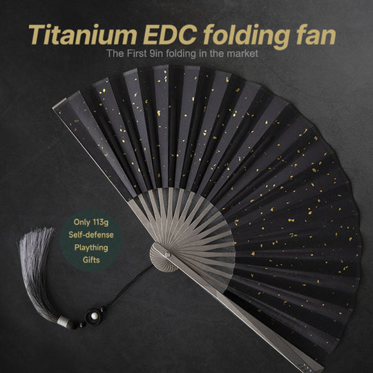 The Galaxy: Titanium EDC Kung Fu Folding Fan// Emergency Tool