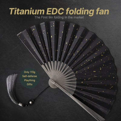 The Galaxy: Titanium EDC Kung Fu Folding Fan// Emergency Tool