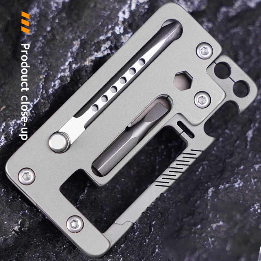 TitanClip Pro – Titanium EDC Carabiner Tool with Knife, Hex Wrench & Opener