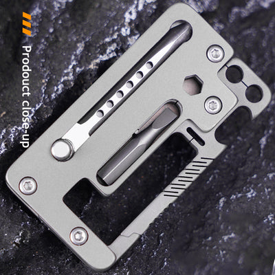 TitanClip Pro – Titanium EDC Carabiner Tool with Knife, Hex Wrench & Opener