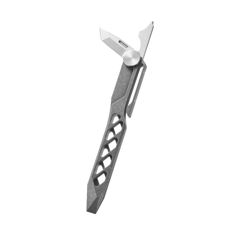 AeroTitan Titanium EDC Pry Bar - CNC Stealth Multi-Tool