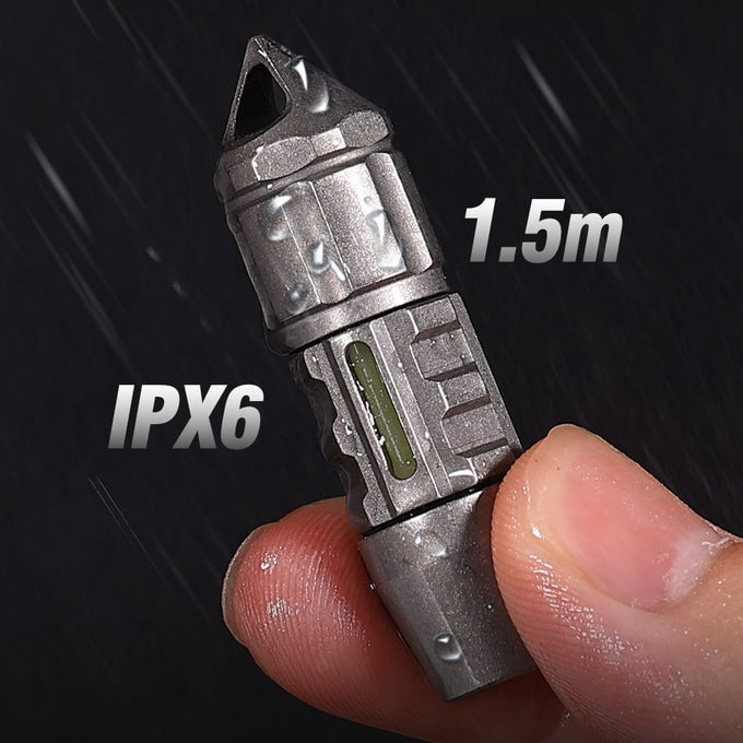 ED07 Ti：Titanium keychain flashlight & multitool, waterproof EDC.