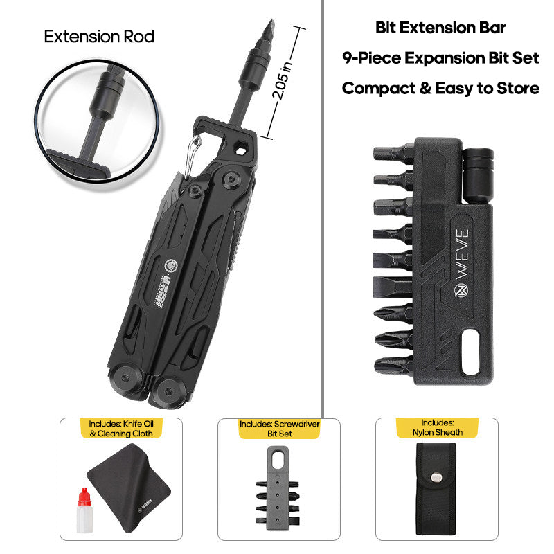 Solar Chase Pliers | 14-in-1 Tactical Multitool with Fire Starter & Saw | Heavy Duty 420 Steel for Survival & EDC