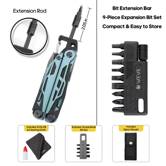 Solar Chase Pliers | 14-in-1 Tactical Multitool with Fire Starter & Saw | Heavy Duty 420 Steel for Survival & EDC