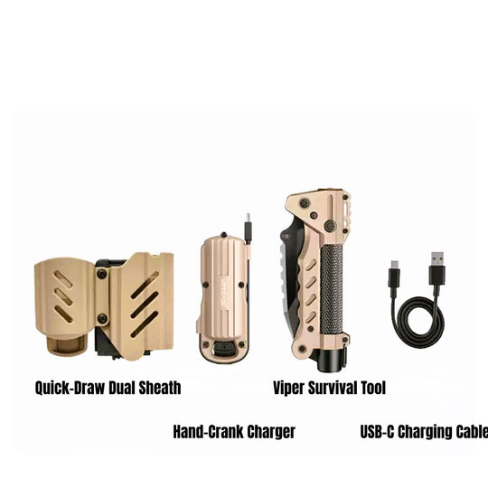 Viper EDC Survival Tool Kit - Tactical Multi-Tool with Knife, Lighter, and Flashlight