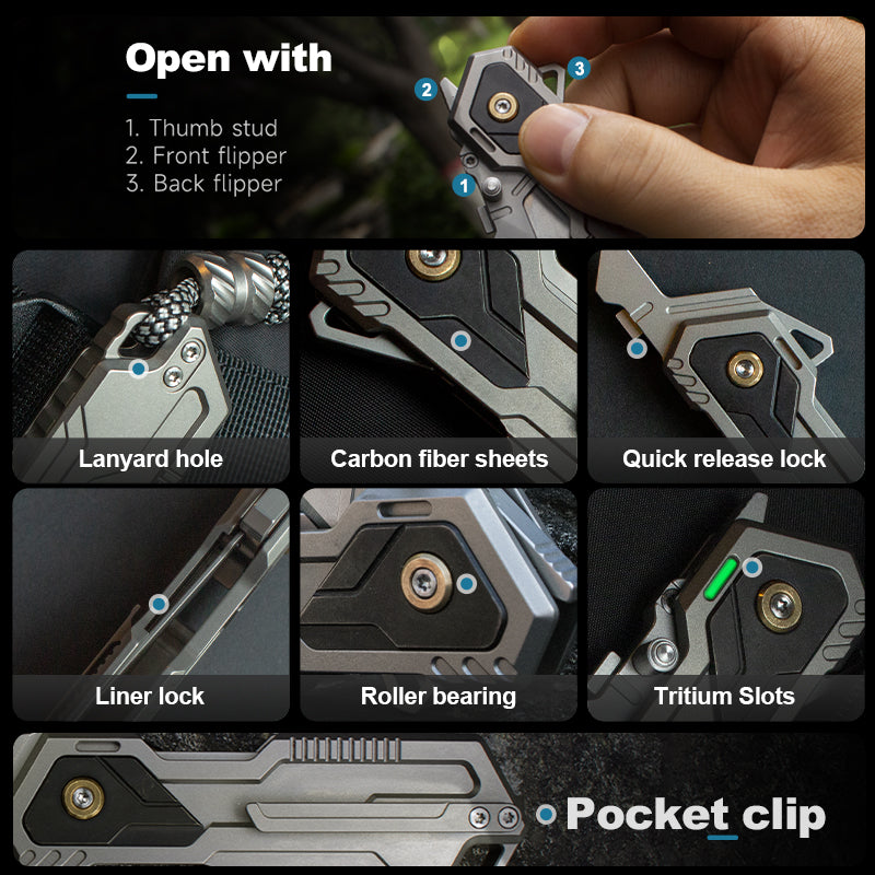 The Phantom 2.0: Enhanced Titanium Folding Utility Knife