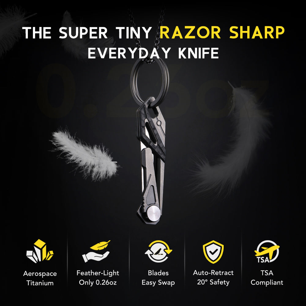 KeyKnife: Mini Titanium & Carbon Fiber EDC Scalpel