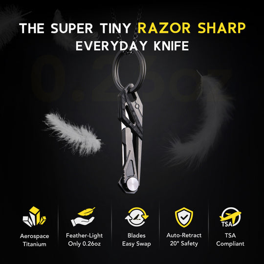 KeyKnife: Mini Titanium & Carbon Fiber EDC Scalpel